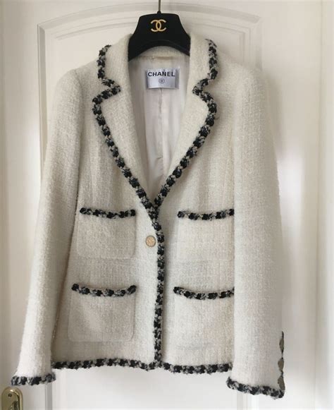 chanel tweed jacket white|chanel tweed jacket price.